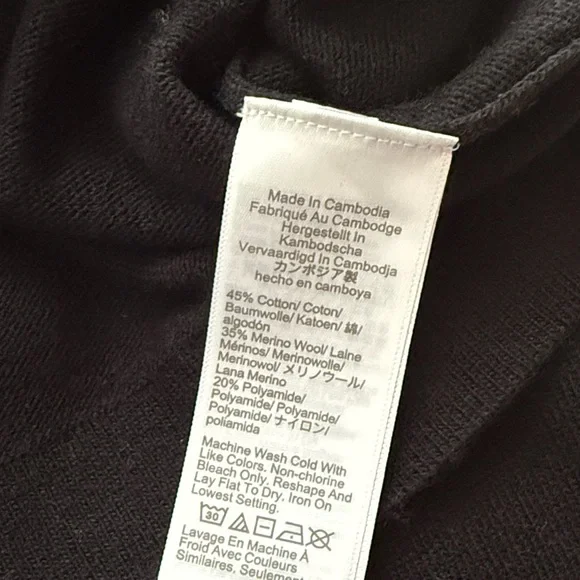 *NWT J. Crew Women's Black Wool Cotton Blend Teddie Sweater Crew Neck Small - Picture 5 of 5